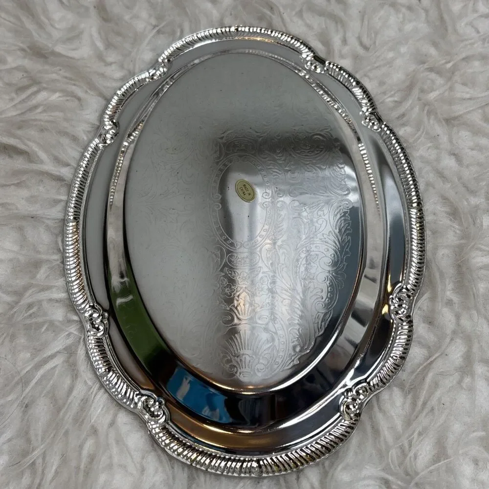 Elegant Silver plated Serving Tray By Old Hampshire Approx 10